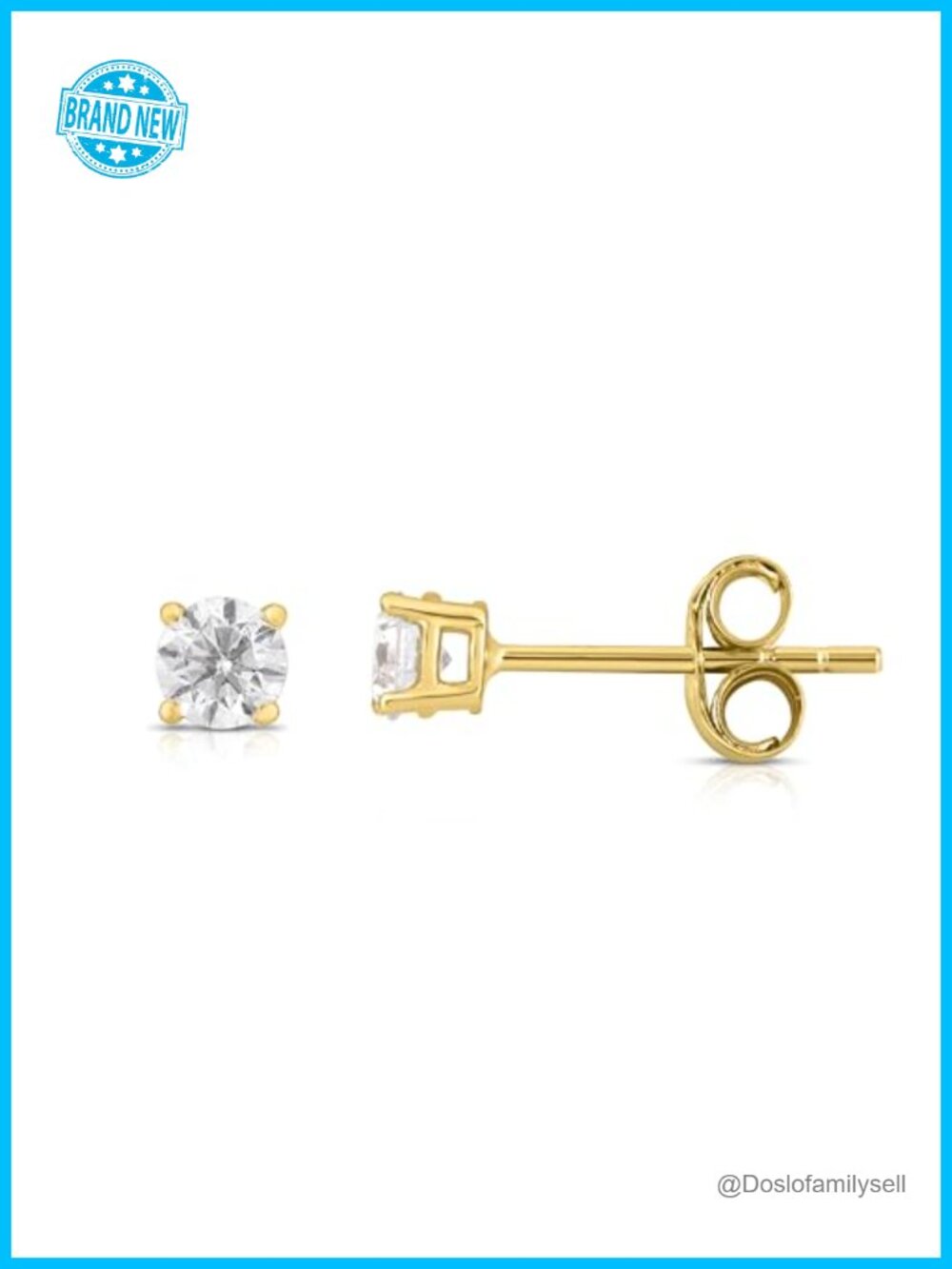 1/4 Cttw Lab Grown Diamond Stud Earrings 14K Yellow Gold 3mm